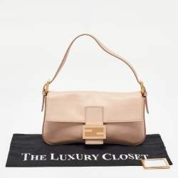 Pre Owned Fendi Blush Pink Leather Baguette Bag