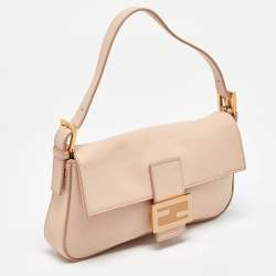Pre Owned Fendi Blush Pink Leather Baguette Bag