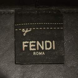 Pre Owned Fendi Tobacco Zucca Mesh and Leather Mini Mon Tresor Bucket Bag