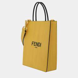 Fendi Yellow Leather Fendi Roma Tote Bag 