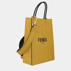 Fendi Yellow Leather Fendi Roma Tote Bag 