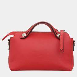 Fendi Red Leather Studded By The Way Bag 