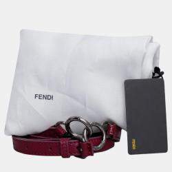 Pre Owned Fendi Purple Leather Regular Peekaboo Bag 