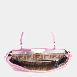 Pre Owned Fendi Purple Leather Regular Peekaboo Bag 