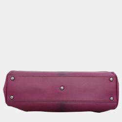 Pre Owned Fendi Purple Leather Regular Peekaboo Bag 