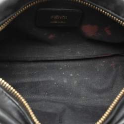 Fendi Black/Brown FF Embossed Leather Mini Camera Crossbody Bag