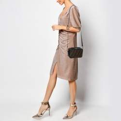 Fendi Black/Brown FF Embossed Leather Mini Camera Crossbody Bag