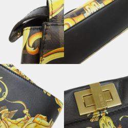 Fendi Calf Leather Fendace Peekaboo Handbag