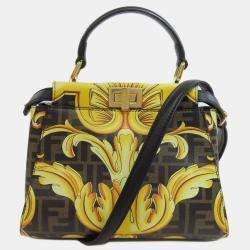 Fendi Calf Leather Fendace Peekaboo Handbag