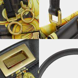 Fendi Calf Leather Fendace Peekaboo Handbag