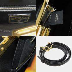 Fendi Calf Leather Fendace Peekaboo Handbag