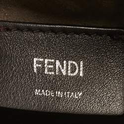 Pre Owned Fendi Red Zucca Leather Mini Mon Tresor Drawstring Bucket Bag