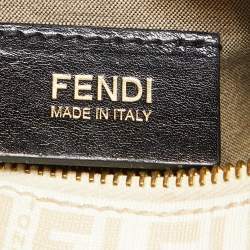 Fendi Beige Zucchino Coated Canvas and Leather Forever Bauletto Boston Bag