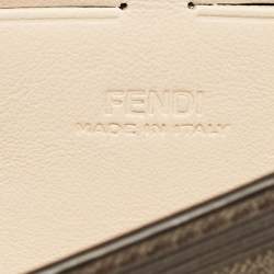 Fendi Red Leather Peekaboo Chain Clutch