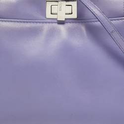 Fendi Lilac Leather Mini Peekaboo Top Handle Bag