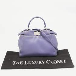 Fendi Lilac Leather Mini Peekaboo Top Handle Bag