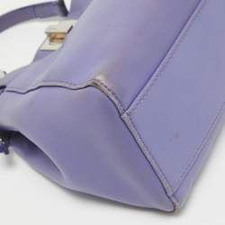 Fendi Lilac Leather Mini Peekaboo Top Handle Bag