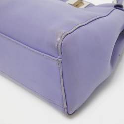 Fendi Lilac Leather Mini Peekaboo Top Handle Bag