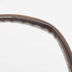 Pre Owned Fendi Tobacco Zucca Canvas and Leather Clasp Shoulder Bag