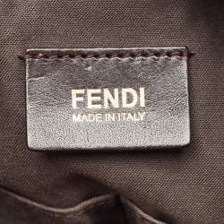 Pre Owned Fendi Tobacco Zucca Canvas and Leather Clasp Shoulder Bag