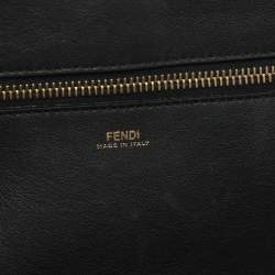 Pre Owned Fendi Black Leather Dotcom Top Handle Bag