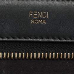 Pre Owned Fendi Black Leather Dotcom Top Handle Bag