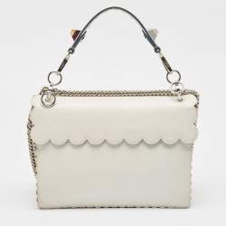 Pre Owned حقيبة كتف فندي كان أي جلد سكولابد بني/أزرق متوسطة