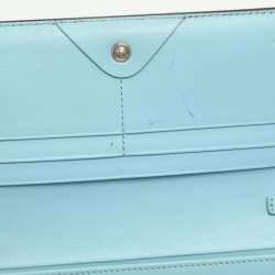 Fendi Blue Leather Embellished Wallet On Chain