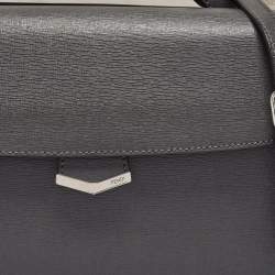 مملوكة مسبقًا Fendi Dark Grey Leather Small Demi Jour Top Handle Bag