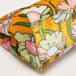 Pre Owned Fendi Multicolor Velvet Mini Floral Peekaboo Top Handle Bag