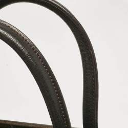 Pre Owned Fendi Dark Brown Zebra Pring Calfhair and Leather Medium 2Jours Tote