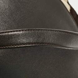 Pre Owned Fendi Dark Brown Zebra Pring Calfhair and Leather Medium 2Jours Tote