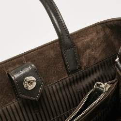 Pre Owned Fendi Dark Brown Zebra Pring Calfhair and Leather Medium 2Jours Tote