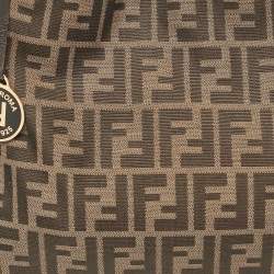 Pre Owned حقيبة يد فندي شيف جلد وكانفاس زوكا توباكو 