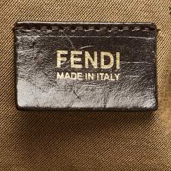 Pre Owned حقيبة يد فندي شيف جلد وكانفاس زوكا توباكو 