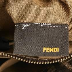 Pre Owned حقيبة يد فندي شيف جلد وكانفاس زوكا توباكو 