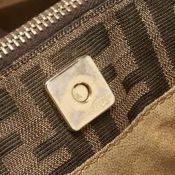 Pre Owned حقيبة يد فندي شيف جلد وكانفاس زوكا توباكو 