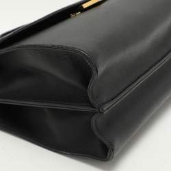 Pre Owned Fendi Black Leather Small Demi Jour Top Handle Bag