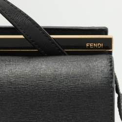 Pre Owned Fendi Black Leather Small Demi Jour Top Handle Bag