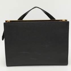 Pre Owned Fendi Black Leather Small Demi Jour Top Handle Bag