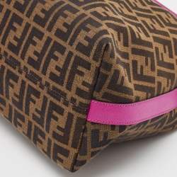 Fendi Tobacco/Pink Zucca Canvas and Leather Piccola Hobo