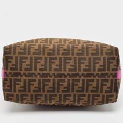 Fendi Tobacco/Pink Zucca Canvas and Leather Piccola Hobo