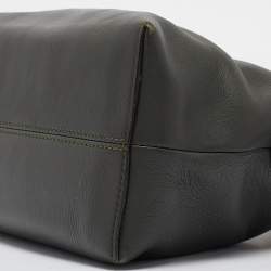 Pre Owned Fendi Green/Light Yellow Leather and Watersnake Small By The Way Bag