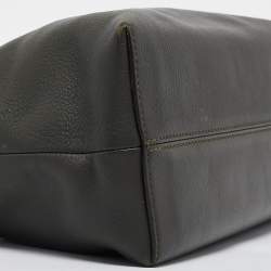 Pre Owned Fendi Green/Light Yellow Leather and Watersnake Small By The Way Bag