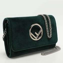 مملوكة مسبقًا Fendi Green Velvet F is Fendi Wallet On Chain