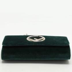 مملوكة مسبقًا Fendi Green Velvet F is Fendi Wallet On Chain