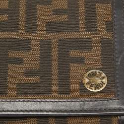مملوكة مسبقًا Fendi Tobacco Zucca Canvas and Leather Flap Continental Wallet