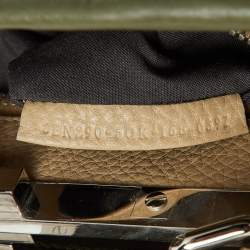 Pre Owned Fendi Green Leather and Python Medium Peekaboo Top Handle Bag