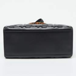 مملوكة مسبقًا Fendi Black FF Embossed Leather Small Sunshine Tote