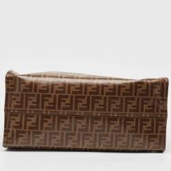 Fendi Brown Zucca Coated Canvas Large Mania Shopper Tote